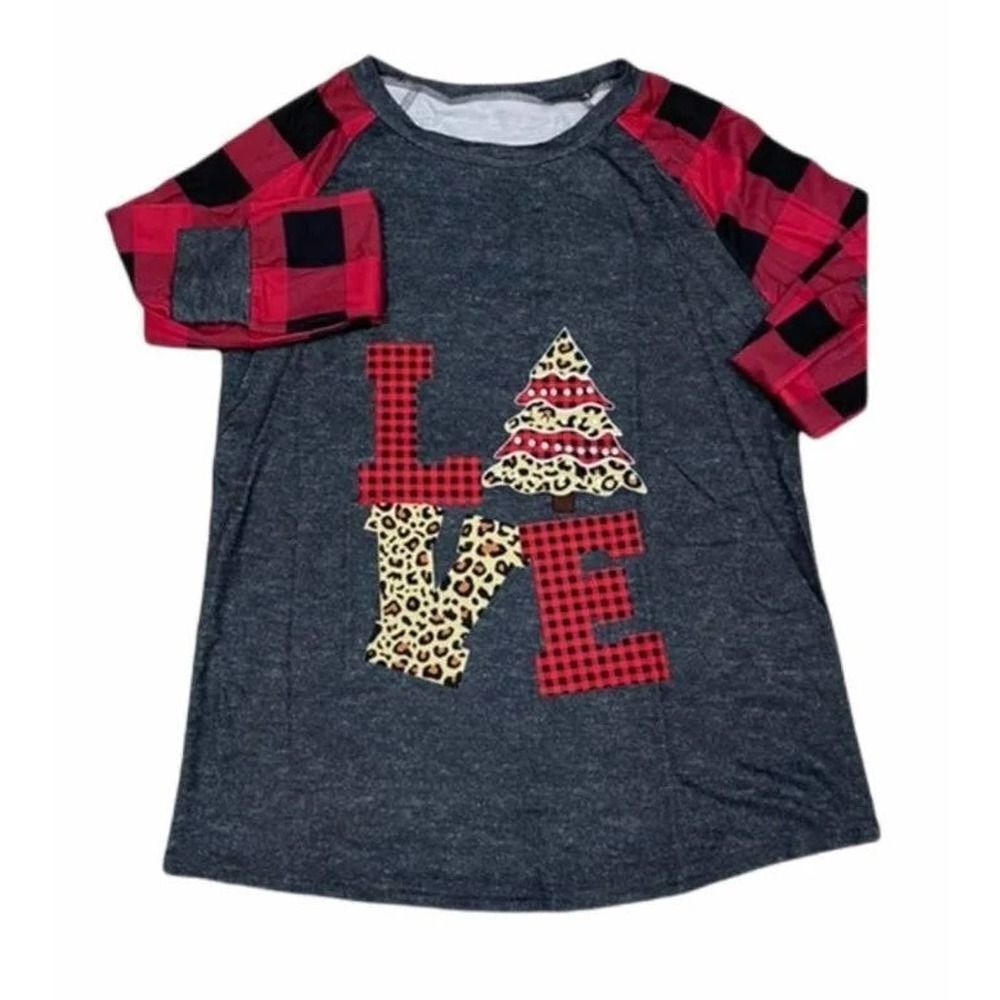 Women's Christmas tree Shirt Size Small holiday shirt perfect for family picture